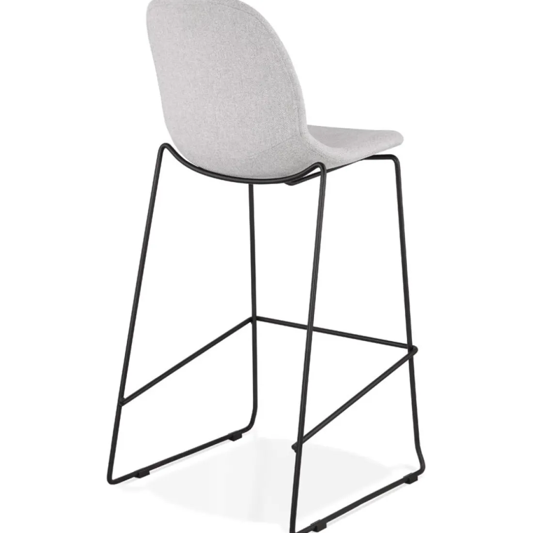 Tabouret de bar 'EKTOR' gris clair en tissu empilable