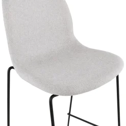 Tabouret de bar 'EKTOR' gris clair en tissu empilable