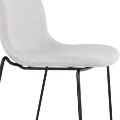 Tabouret de bar 'EKTOR' gris clair en tissu empilable