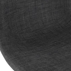 Tabouret de bar empilable 'FAKIR' en tissu gris foncé et pied en métal blanc