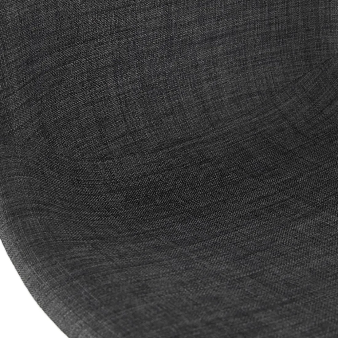 Tabouret de bar empilable 'FAKIR' en tissu gris foncé et pied en métal blanc