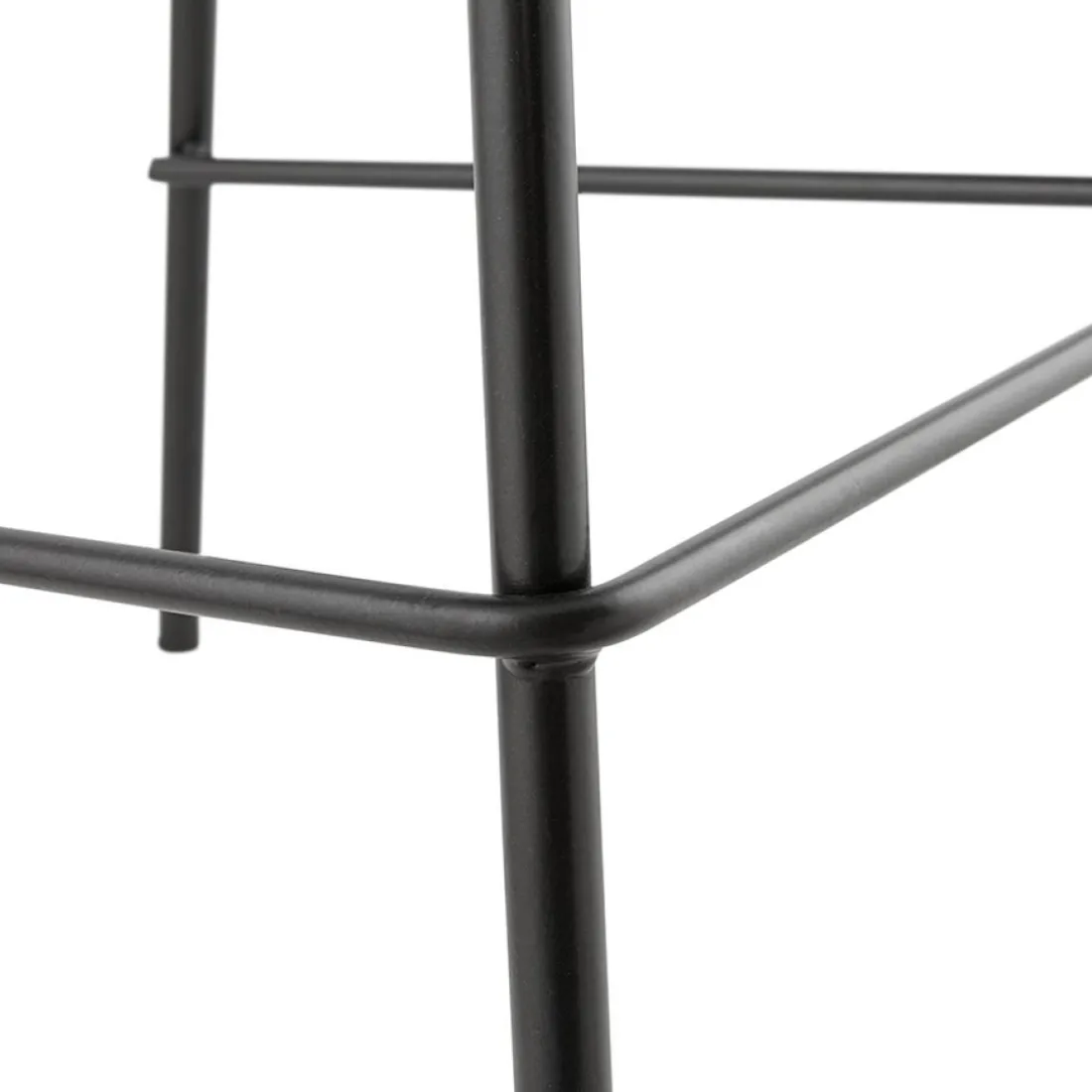 Tabouret de bar 'FENTON' en velours vert et pied en métal noir