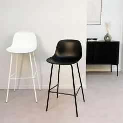 Tabouret de bar 'GRANO' blanc intérieur et extérieur