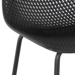 Tabouret de bar perforé 'LOKI' noir intérieur et extérieur