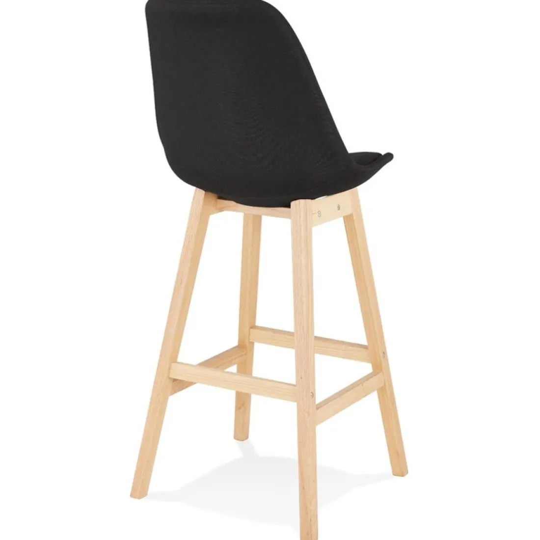 Tabouret de bar scandinave 'TERESA' en tissu noir