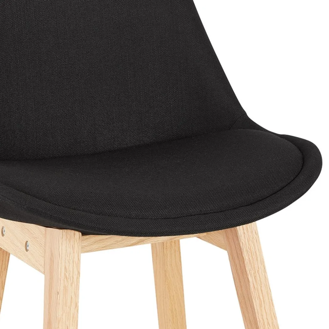 Tabouret de bar scandinave 'TERESA' en tissu noir