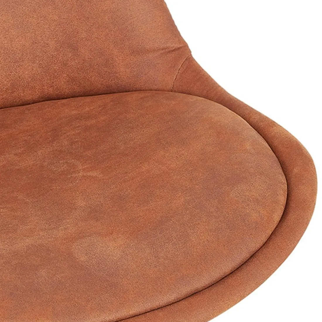 Tabouret de bar 'TAO' en microfibre brune et pieds en métal noir