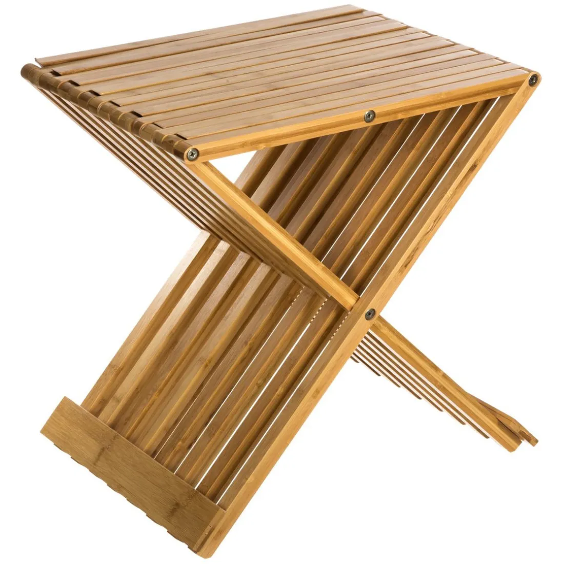 Tabouret pliant d'appoint bambou