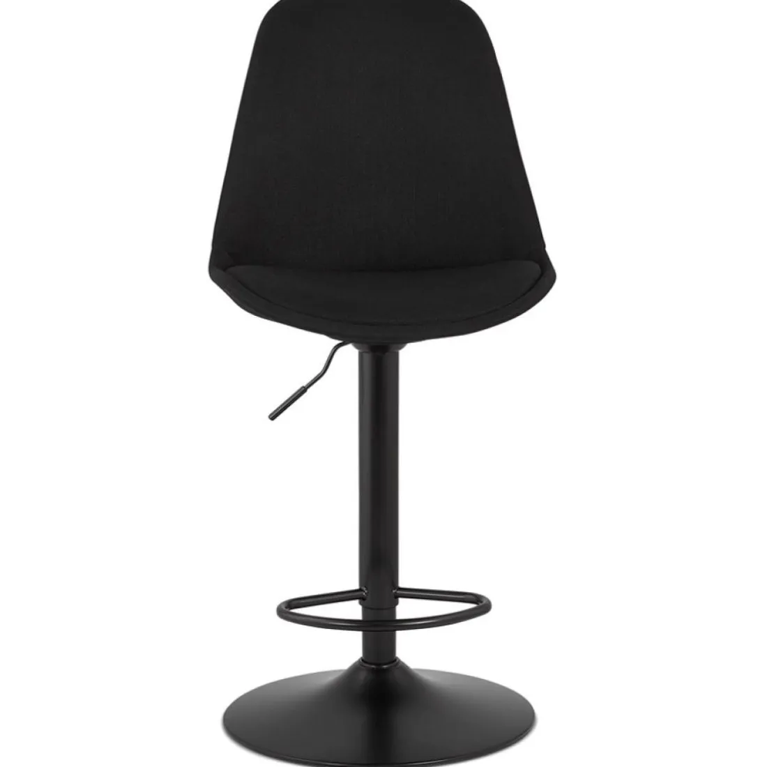 Tabouret réglable 'CAMPUS' en tissu noir et pied noir