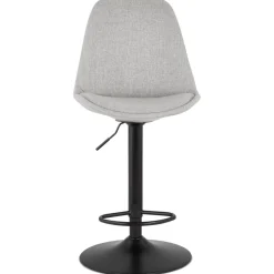 Tabouret réglable 'CAMPUS' en tissu gris et pied noir