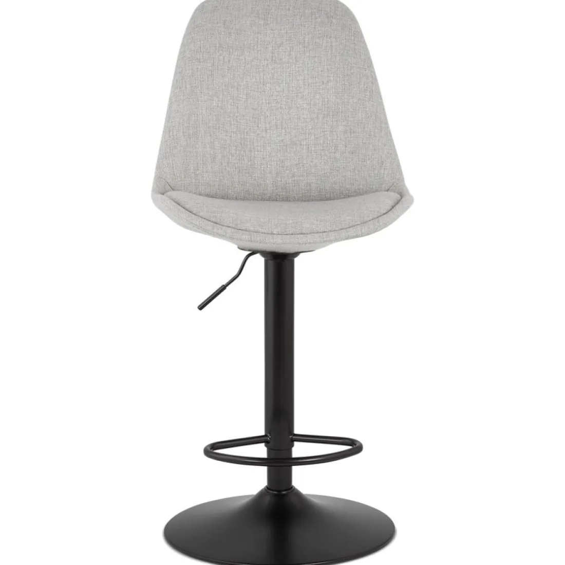 Tabouret réglable 'CAMPUS' en tissu gris et pied noir