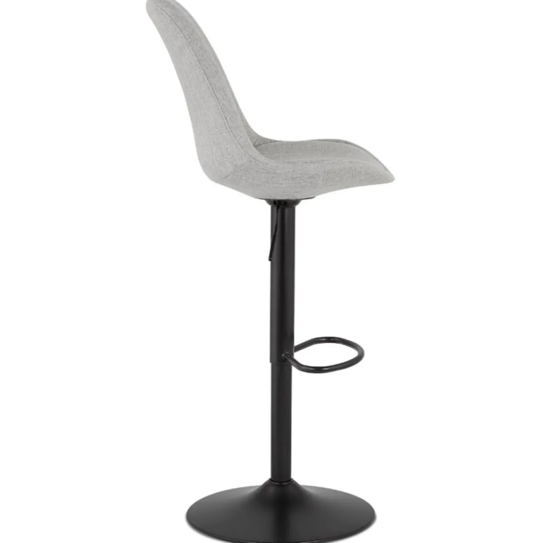 Tabouret réglable 'CAMPUS' en tissu gris et pied noir