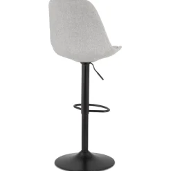 Tabouret réglable 'CAMPUS' en tissu gris et pied noir