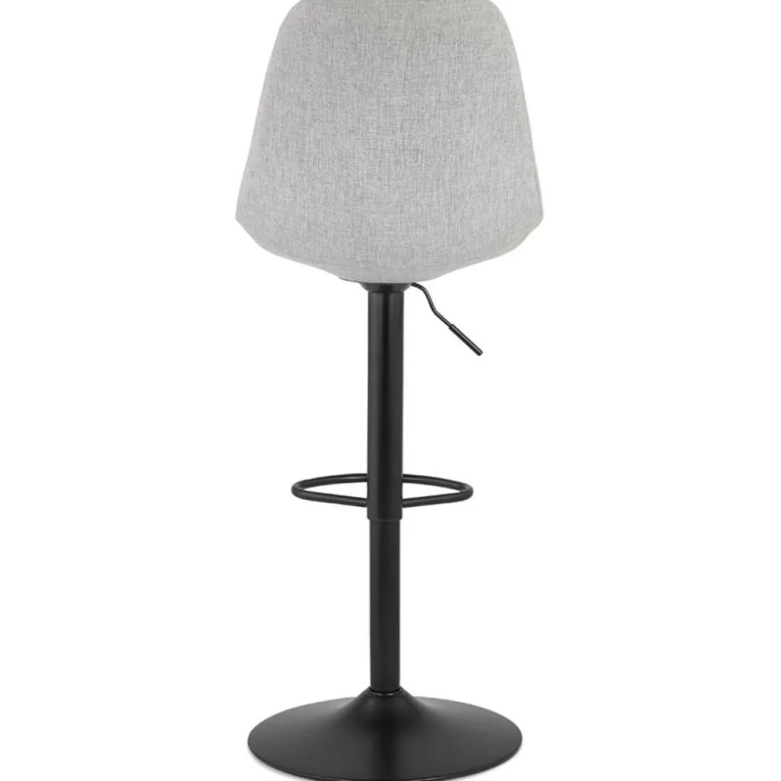 Tabouret réglable 'CAMPUS' en tissu gris et pied noir
