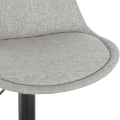 Tabouret réglable 'CAMPUS' en tissu gris et pied noir