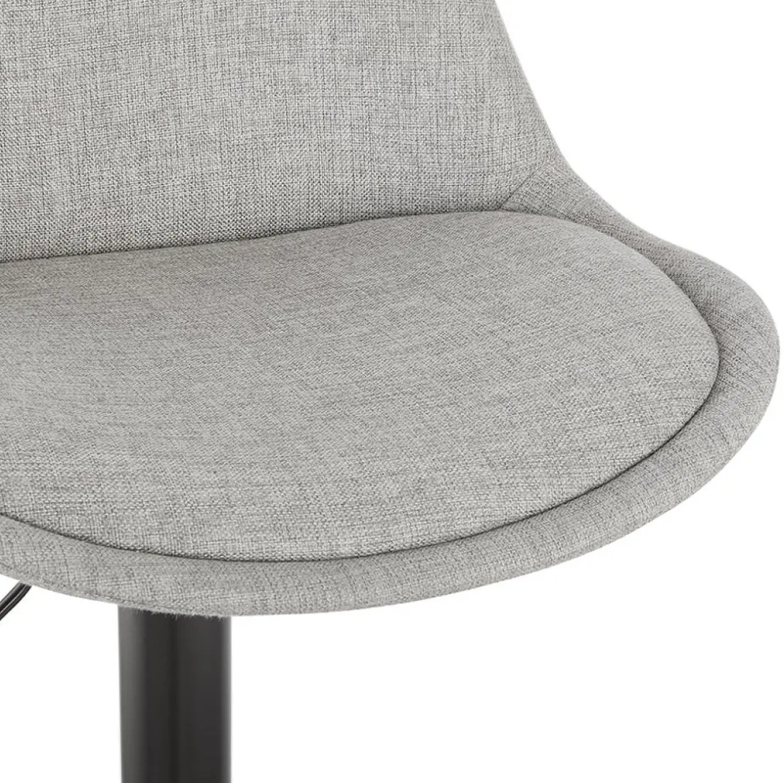 Tabouret réglable 'CAMPUS' en tissu gris et pied noir