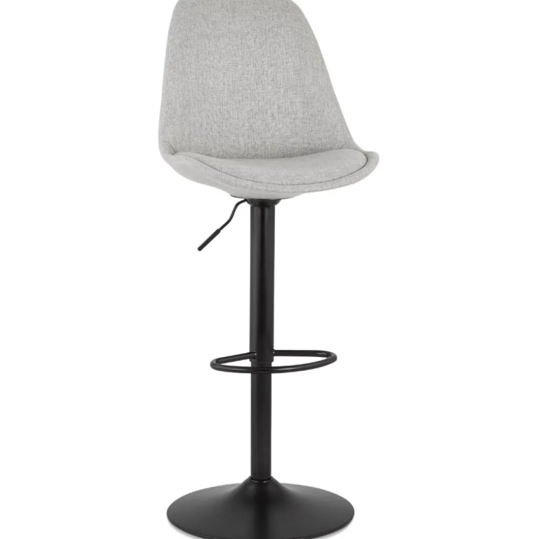 Tabouret réglable 'CAMPUS' en tissu gris et pied noir