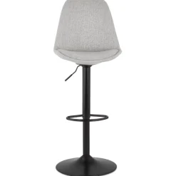 Tabouret réglable 'CAMPUS' en tissu gris et pied noir