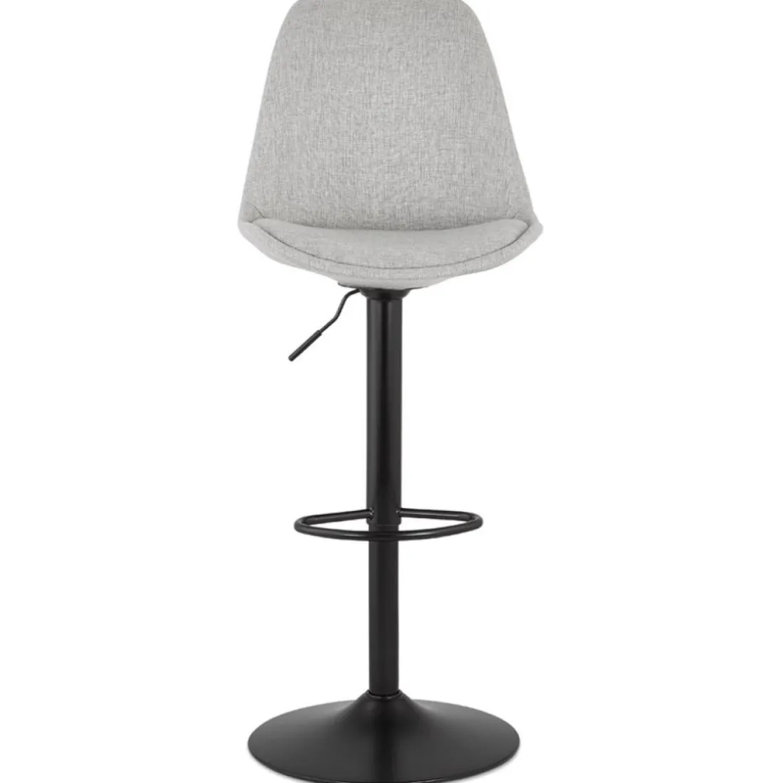 Tabouret réglable 'CAMPUS' en tissu gris et pied noir