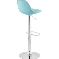 Tabouret réglable 'PRINCES' bleu avec haut dossier confortable