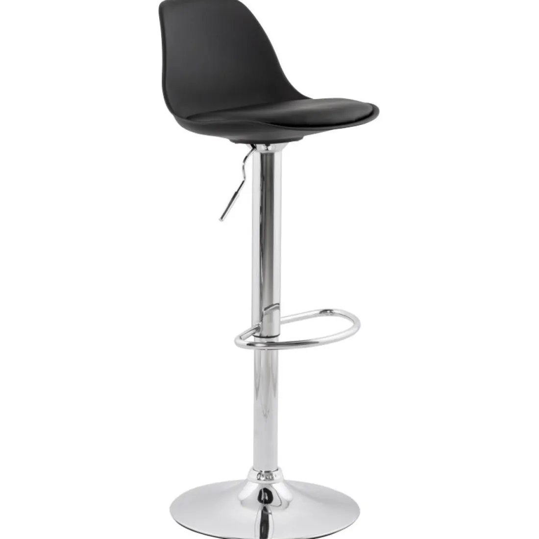 Tabouret réglable 'PRINCES' noir avec haut dossier confortable