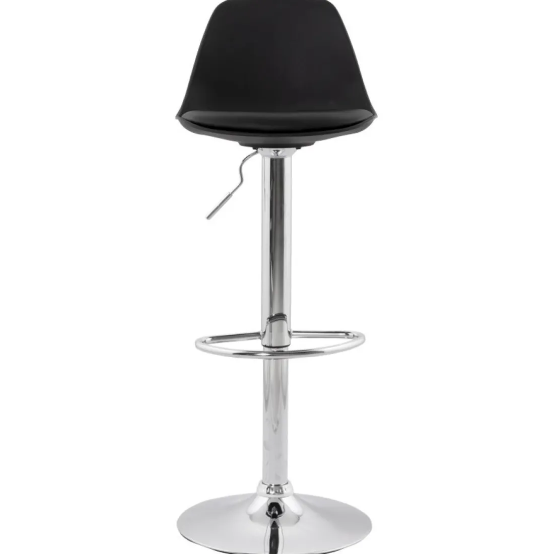 Tabouret réglable 'PRINCES' noir avec haut dossier confortable
