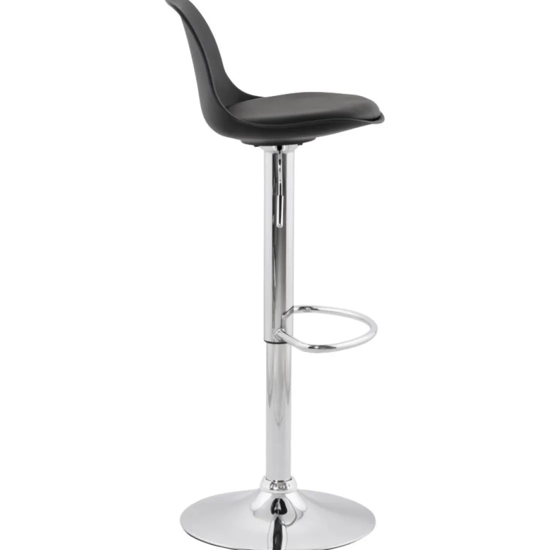 Tabouret réglable 'PRINCES' noir avec haut dossier confortable