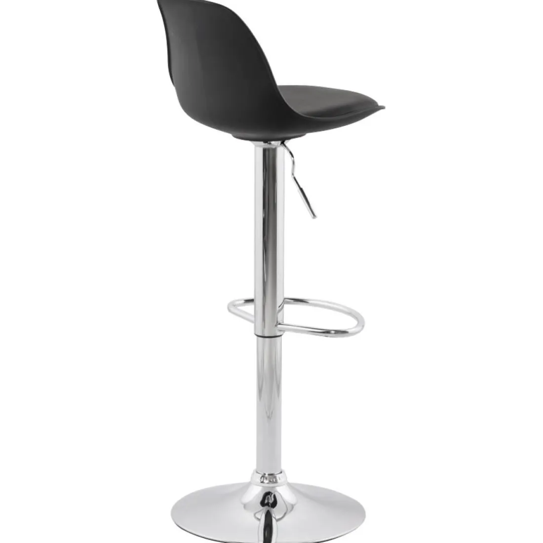 Tabouret réglable 'PRINCES' noir avec haut dossier confortable