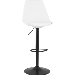 Tabouret réglable 'TUTO' blanc et pied noir