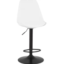 Tabouret réglable 'TUTO' blanc et pied noir