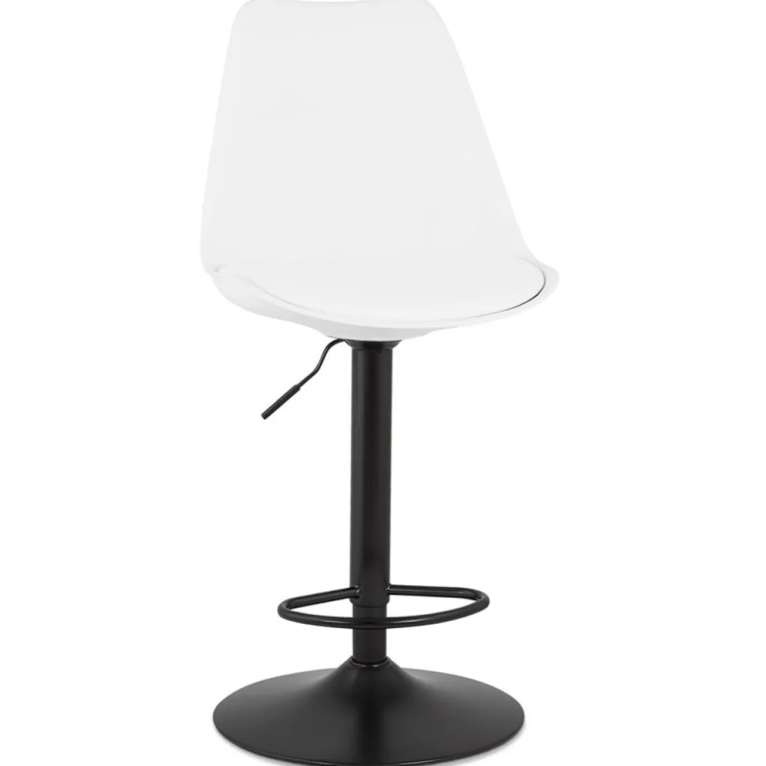 Tabouret réglable 'TUTO' blanc et pied noir