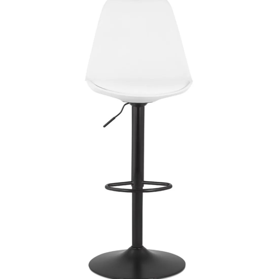 Tabouret réglable 'TUTO' blanc et pied noir
