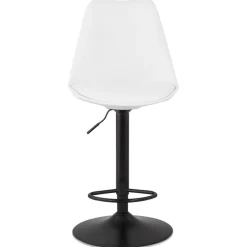 Tabouret réglable 'TUTO' blanc et pied noir