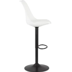 Tabouret réglable 'TUTO' blanc et pied noir