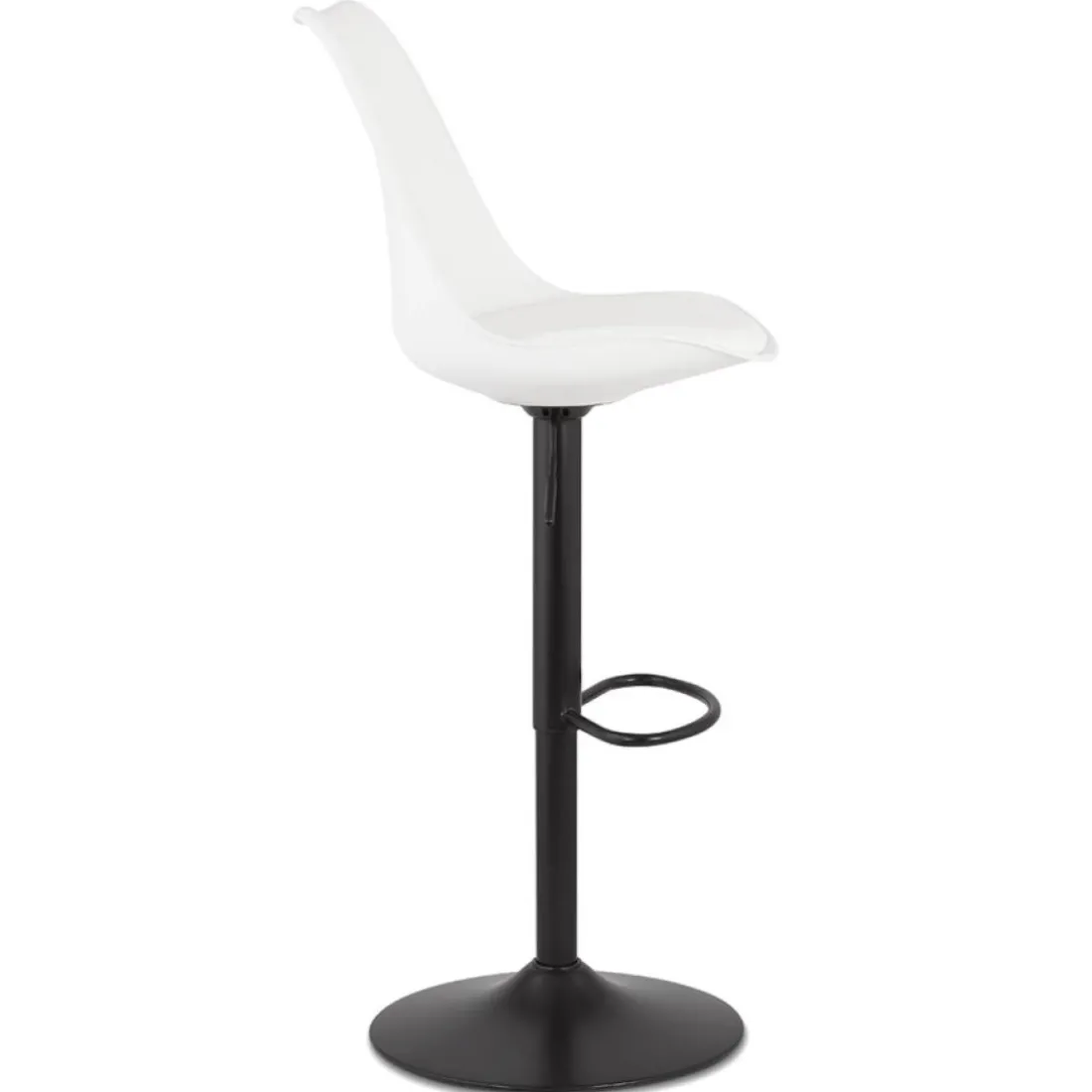 Tabouret réglable 'TUTO' blanc et pied noir