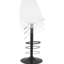 Tabouret réglable 'TUTO' blanc et pied noir