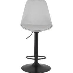 Tabouret réglable 'TUTO' gris et pied noir