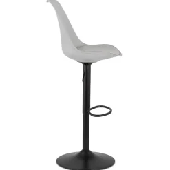 Tabouret réglable 'TUTO' gris et pied noir