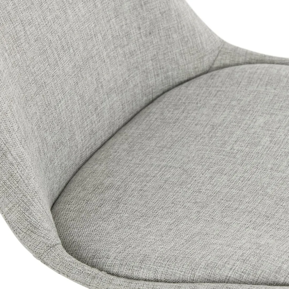 Tabouret snack mi-hauteur 'ALOE MINI' en tissu gris avec pied en métal