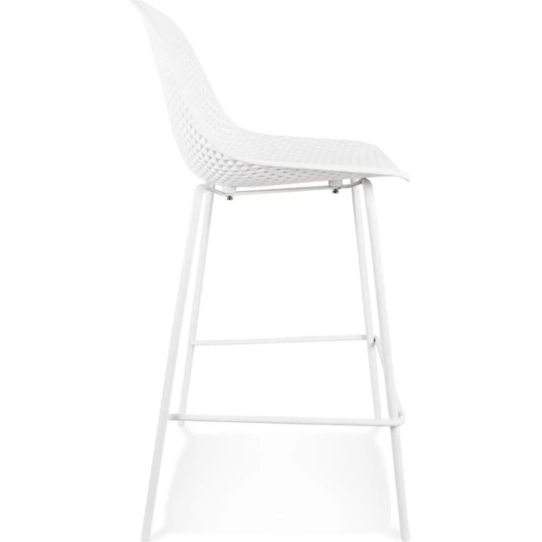Tabouret snack mi-hauteur perforé 'LOKI MINI' blanc