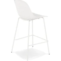 Tabouret snack mi-hauteur perforé 'LOKI MINI' blanc