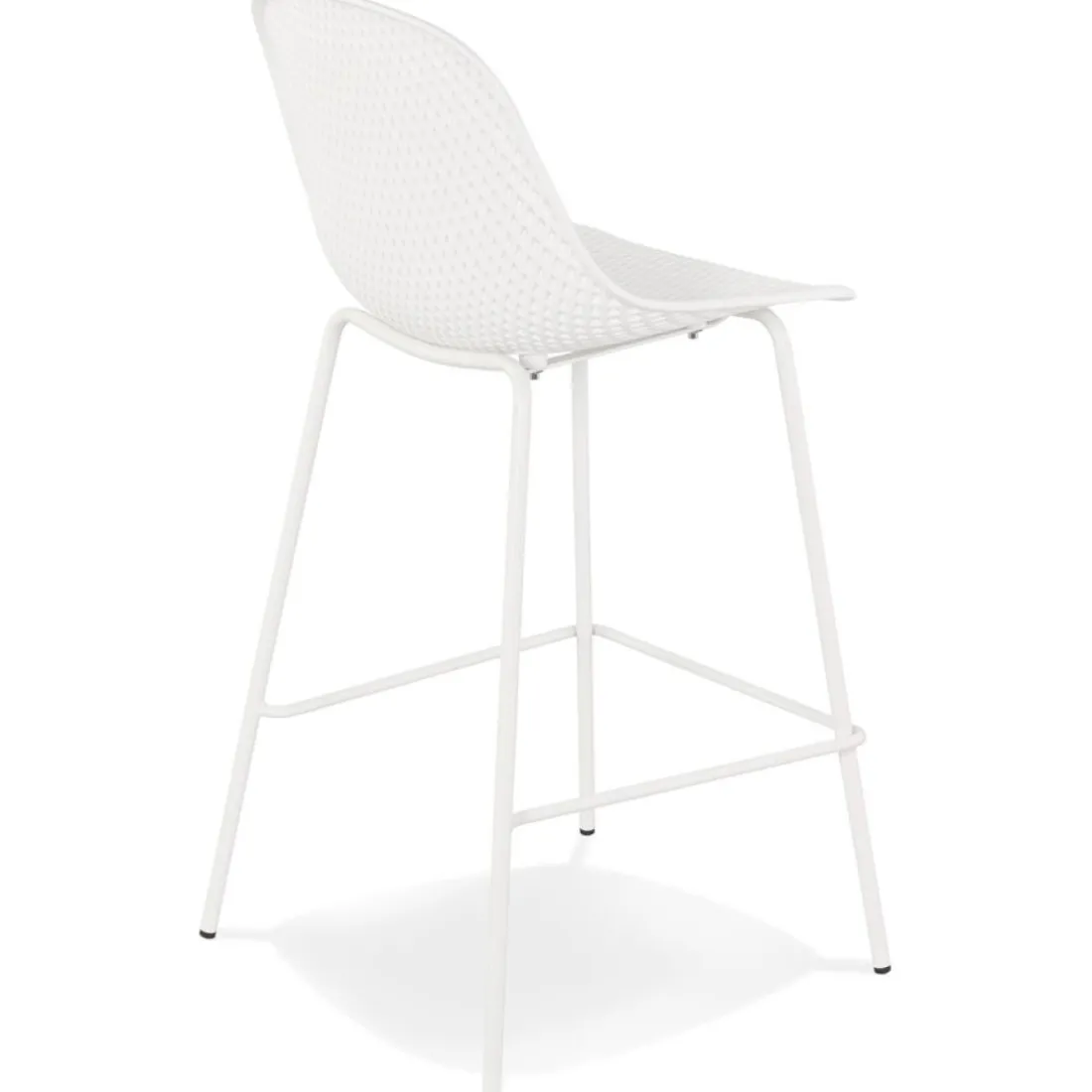 Tabouret snack mi-hauteur perforé 'LOKI MINI' blanc