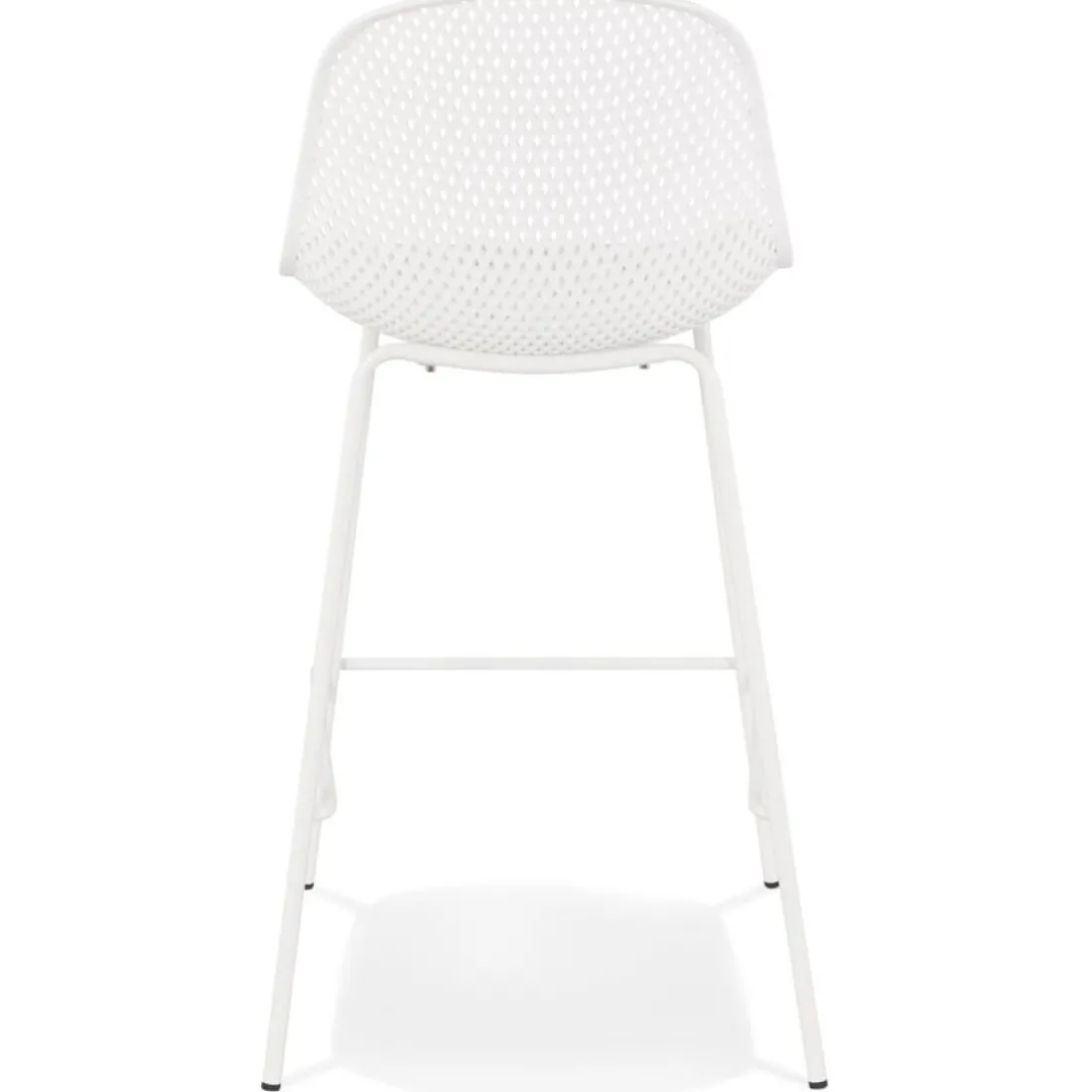 Tabouret snack mi-hauteur perforé 'LOKI MINI' blanc