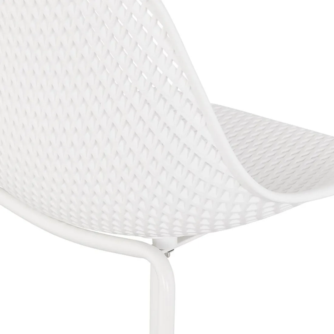 Tabouret snack mi-hauteur perforé 'LOKI MINI' blanc