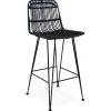 Tabouret snack mi-hauteur 'BOCADIA MINI' en rotin noir