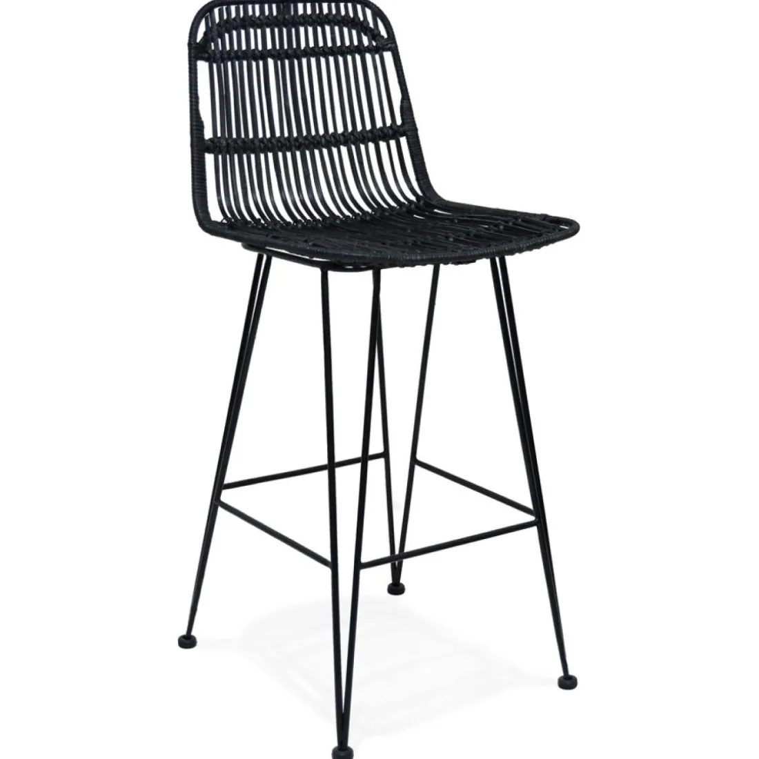Tabouret snack mi-hauteur 'BOCADIA MINI' en rotin noir