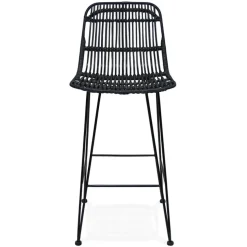 Tabouret snack mi-hauteur 'BOCADIA MINI' en rotin noir