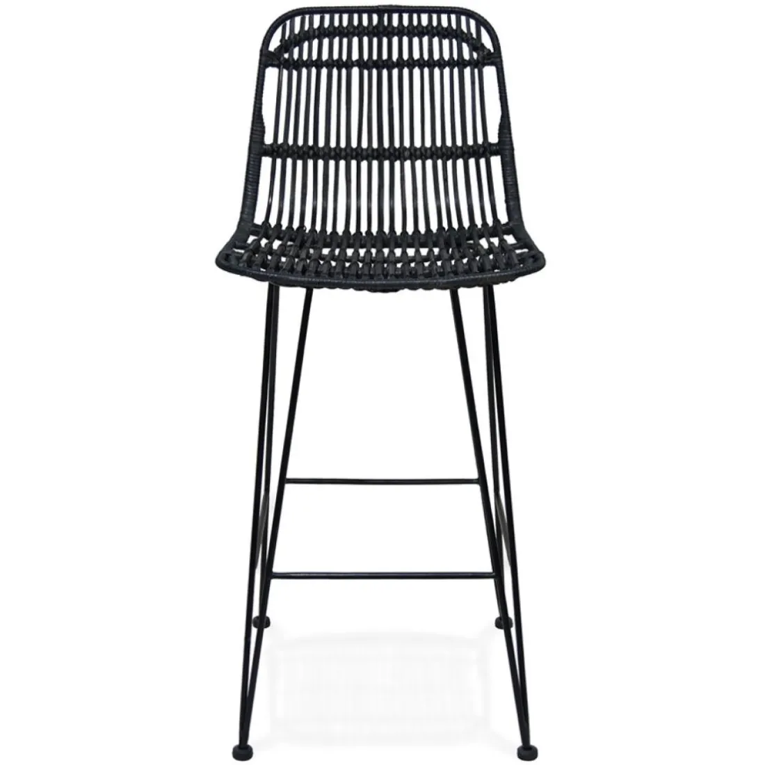 Tabouret snack mi-hauteur 'BOCADIA MINI' en rotin noir