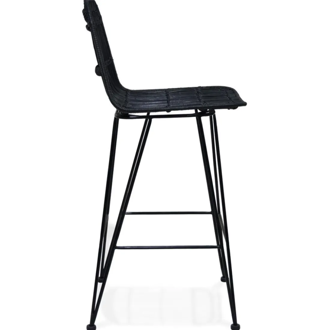 Tabouret snack mi-hauteur 'BOCADIA MINI' en rotin noir