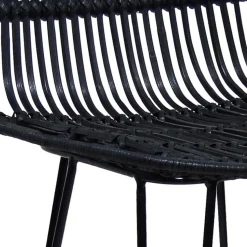 Tabouret snack mi-hauteur 'BOCADIA MINI' en rotin noir